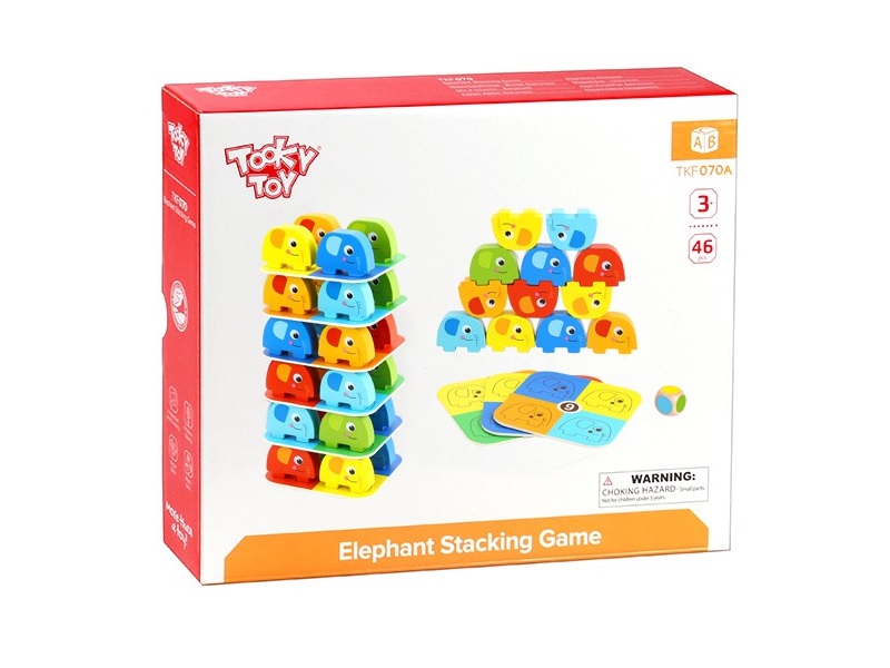 Elefántos toronyépítő játék - Tooky Toy