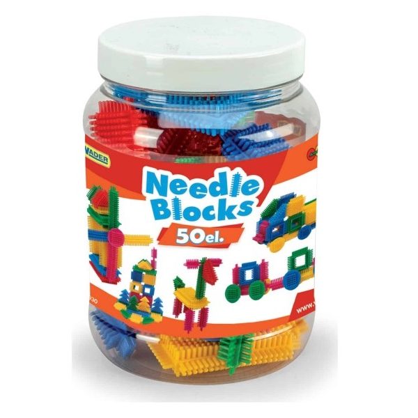 Tüskés építőjáték 50 db-os / tüsi építő dobozban - Wader