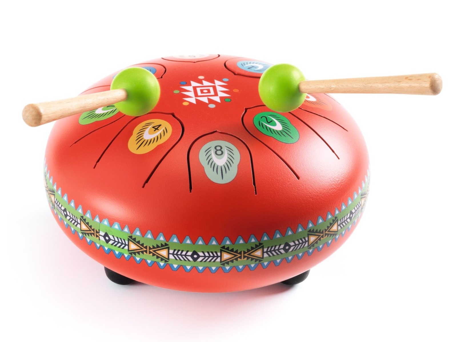 Rezgőnyelves acél dob, 8 hangú - Djeco Metal Tongue Drum